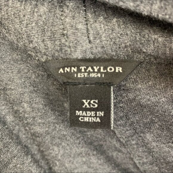 Ann Taylor Grey Open Front Drape Shawl Neck Sweater Cardigan - Picture 7 of 13